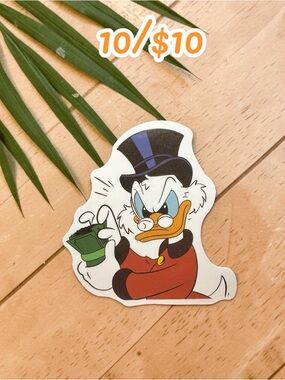 Grumpy Rich Duck Cartoon Sticker – Money Lover Character | Retro Cartoon Style